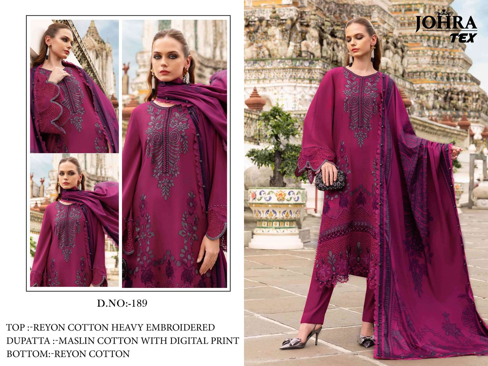 JT-189 BY JOHRA TEX FANCY DESIGNER RAYON COTTON PAKISTANI DRESS
