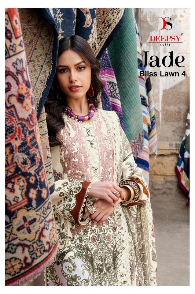 JADE BLISS LAWN 25 VOL-4 BY DEEPSY SUITS 1671 TO 1678 SERIES COTTON DRESSES