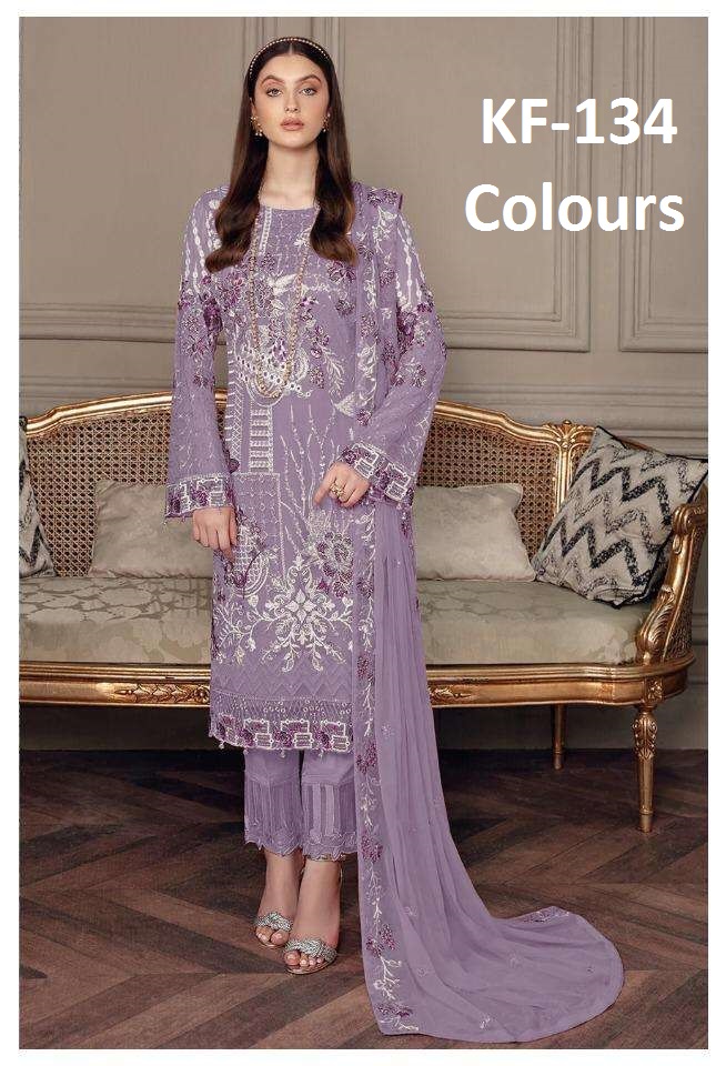 KF-134 COLOURS BY SUSWANI 134 TO 134-E SERIES GEORGETTE PAKISTANI DRESSES