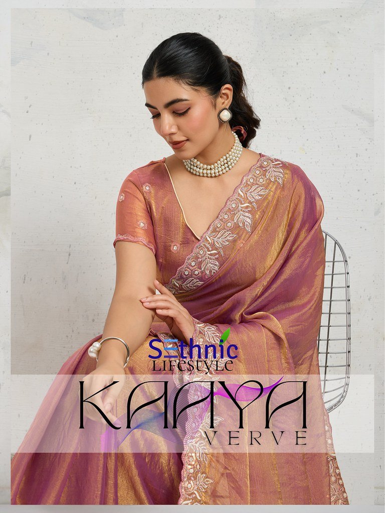 KAAYA VERVE BY SETHNIC 110001 TO 110004 SERIES VELVET CHIFFON SAREES