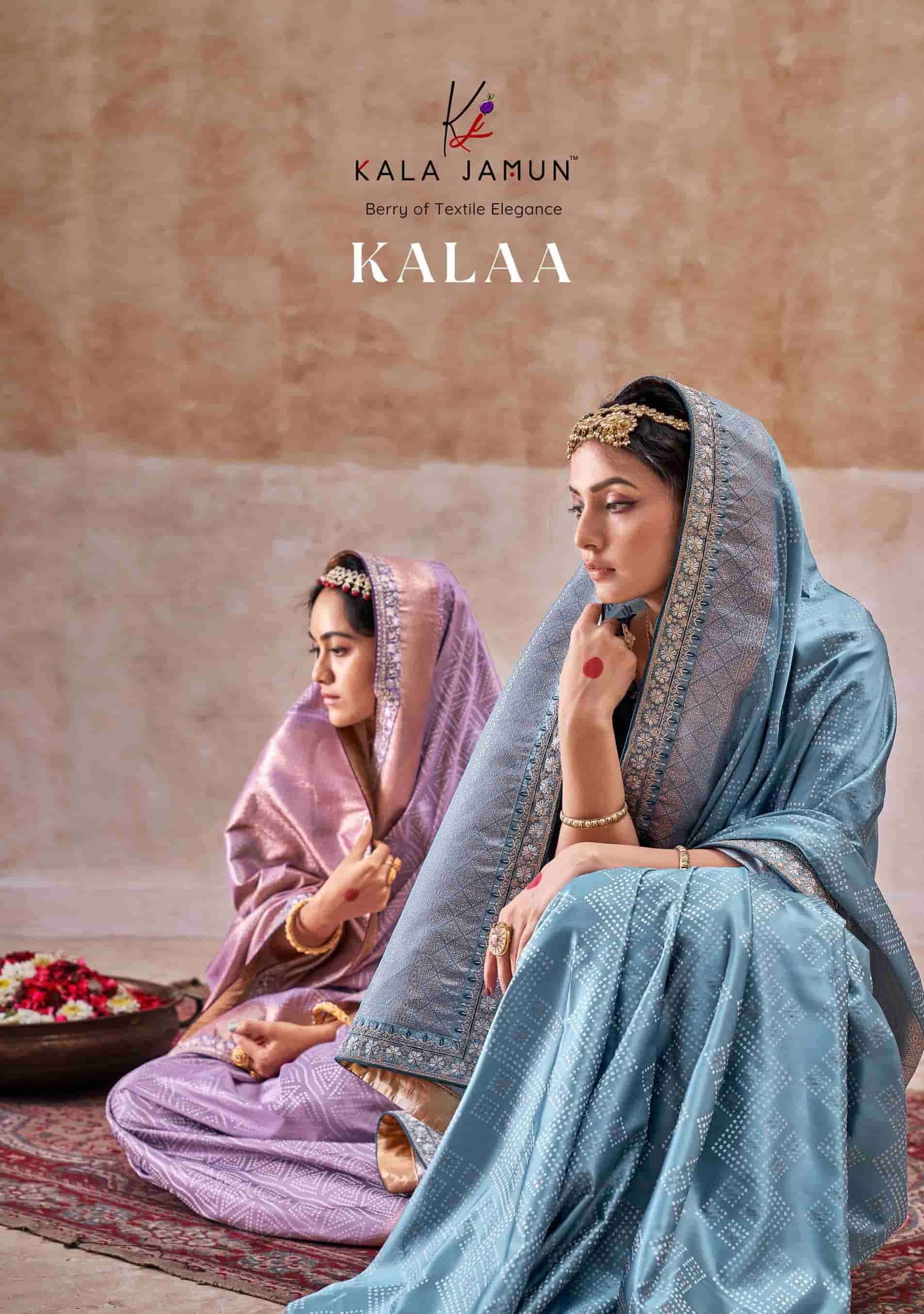 KALAA BY KALA JAMUN 421 TO 425 SERIES HEAVY DESIGNER SATIN SILK SAREES