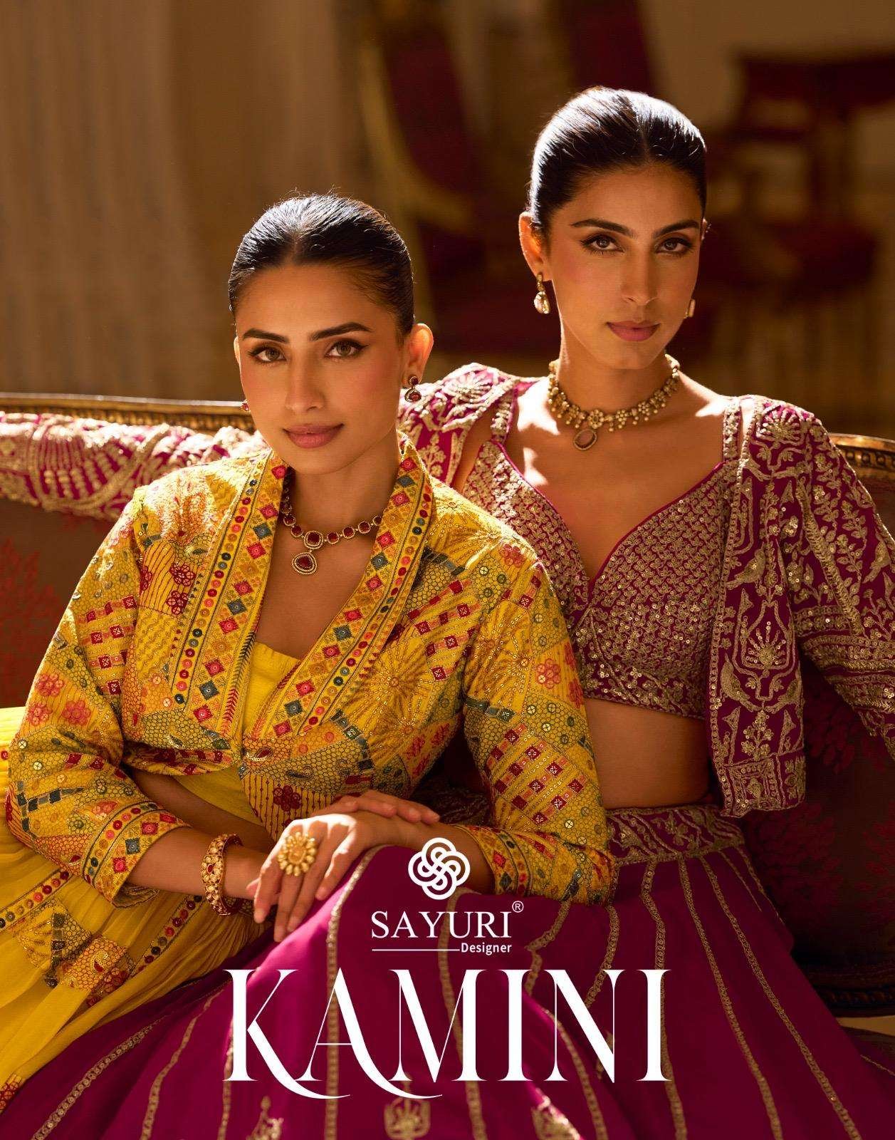 KAMINI BY SAYURI 10142 TO 10143 SERIES HEAVY REAL GEORGETTE LEHENGAS