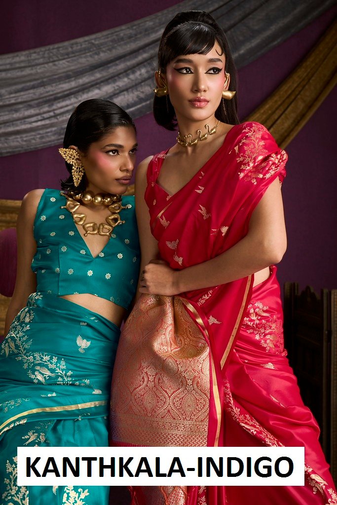KANTHKALA-INDIGO BY RAJTEX 001 TO 006 SERIES FANCY SATIN SILK SAREES