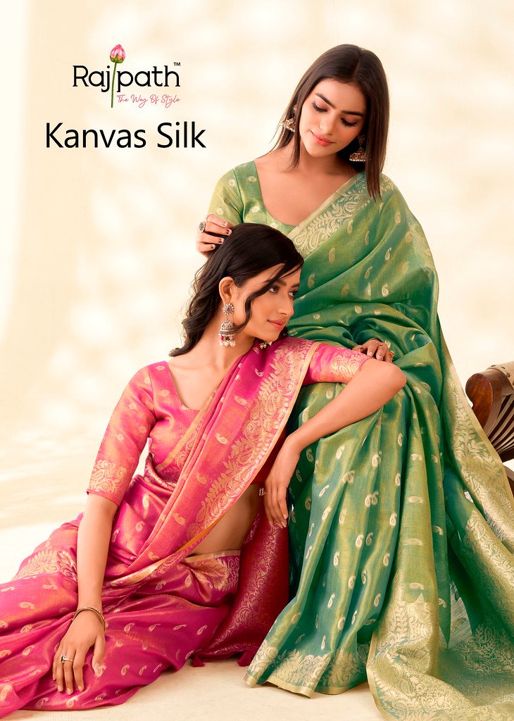 KANVAS SILK BY RAJPATH 424 TO 429 SERIES FANCY TISSUE LINEN SAREES