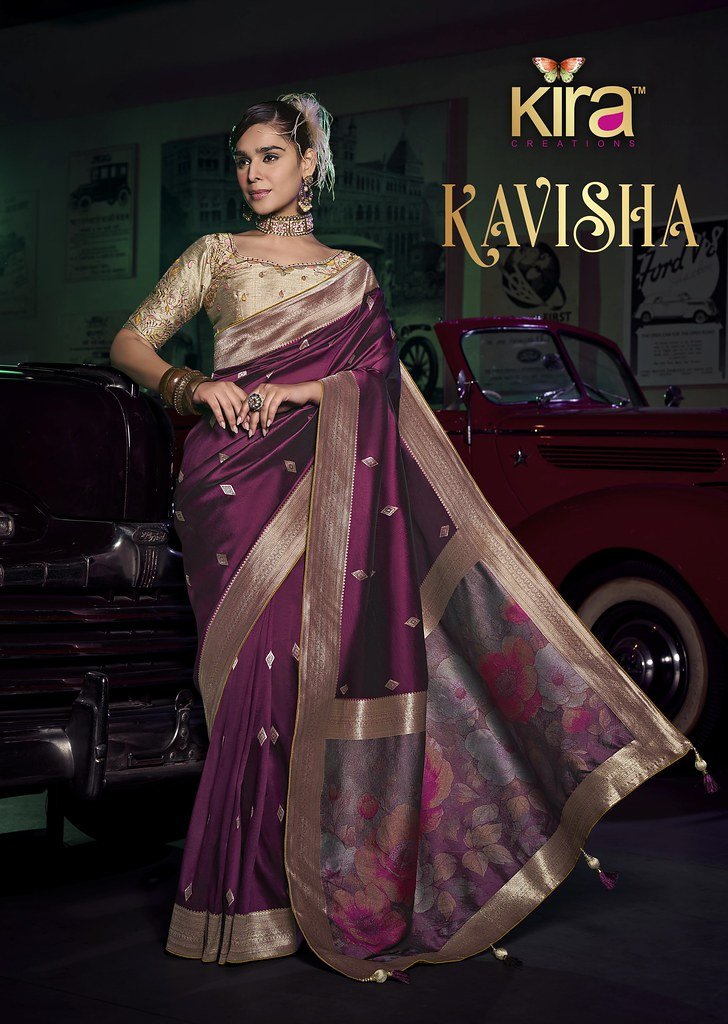 KAVISHA BY KIRA 7101 TO 7106 SERIES FANCY DESIGNER PURE SILK SAREES