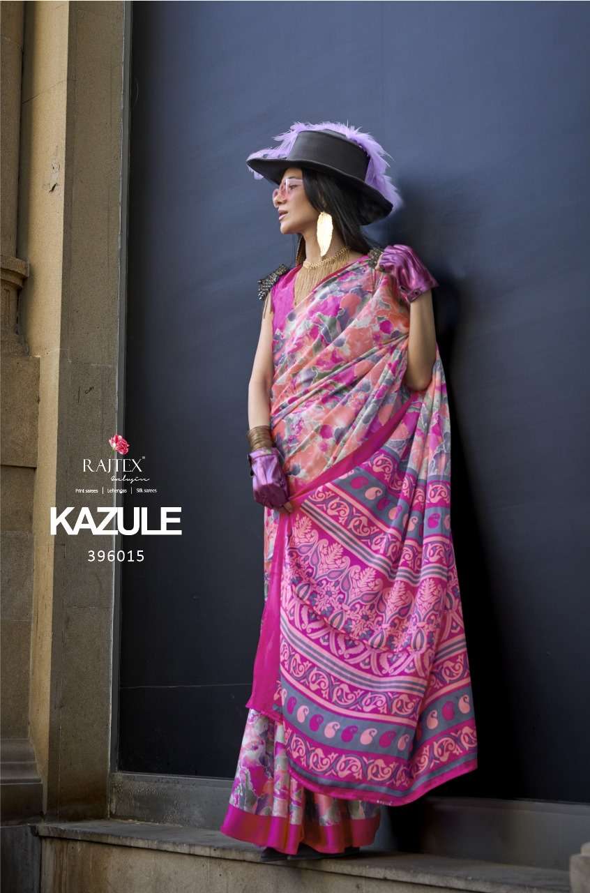 KAZULE BY RAJTEX 396001 TO 396018 SERIES JAPAN SATIN PRINT CREPE SAREES