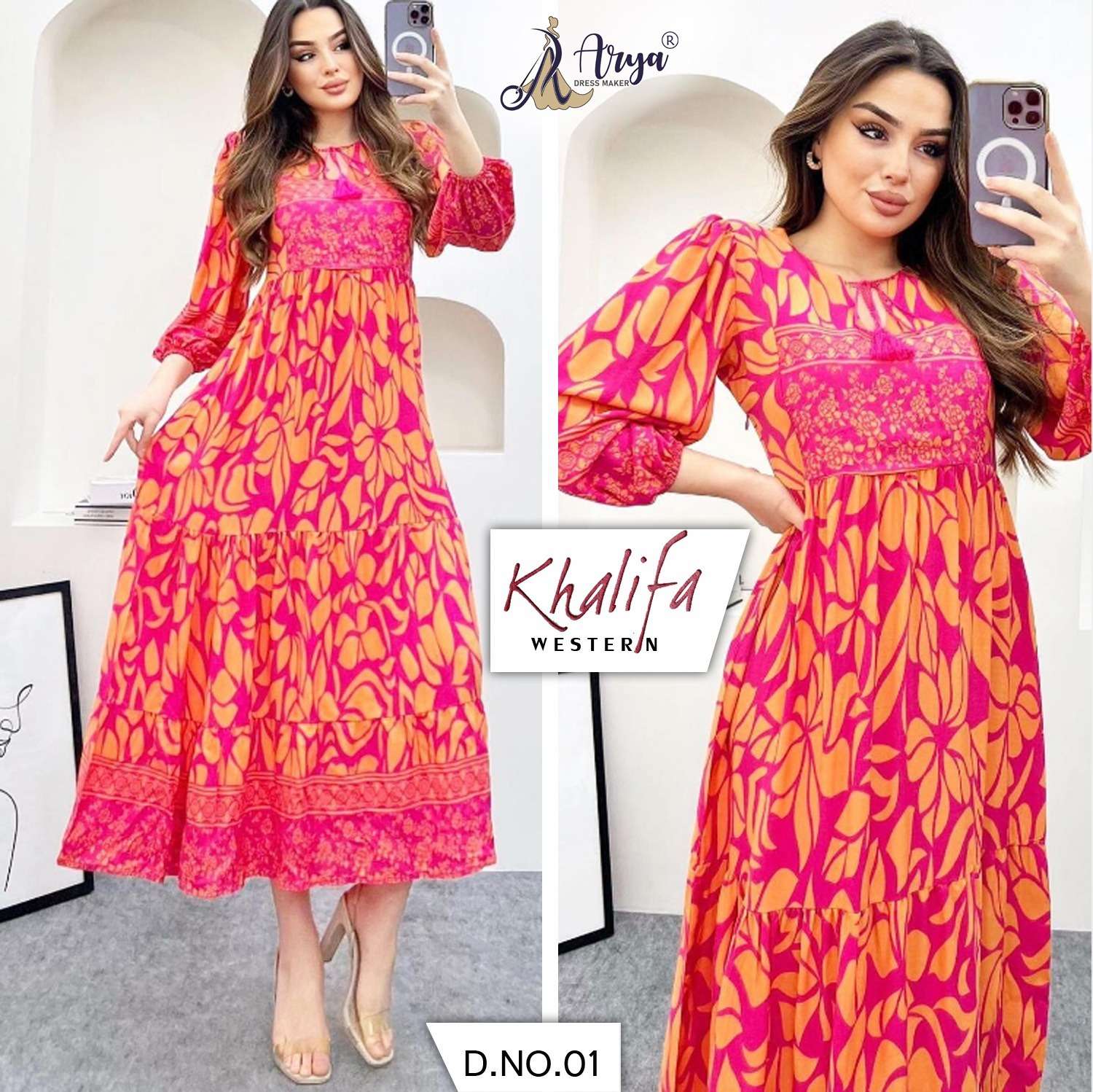 KHALIFA BY ARYA DRESS MAKER 01 TO 04 SERIES PRINTED MUSLIN KURTIS