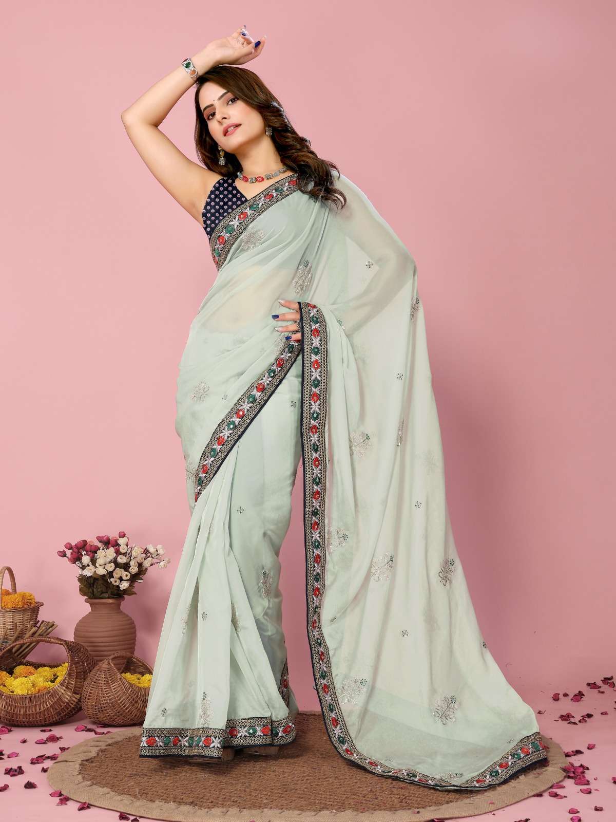 KINJAL BY SUSWANI BOLLYWOOD FANCY DESIGNER ORGANZA SAREES