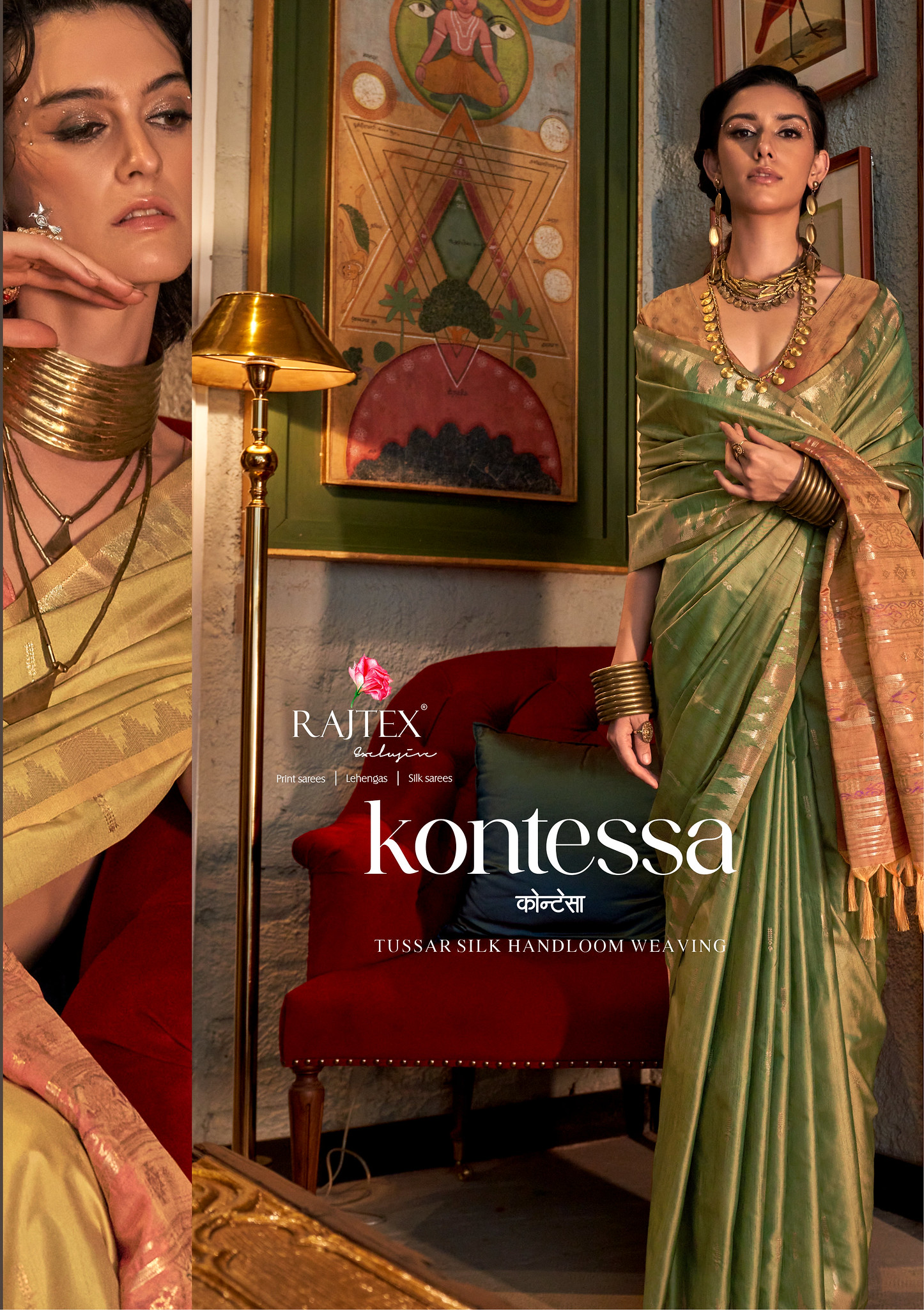 KONTESSA BY RAJTEX 395001 TO 395006 SERIES DESIGNER TUSSAR SILK SAREES