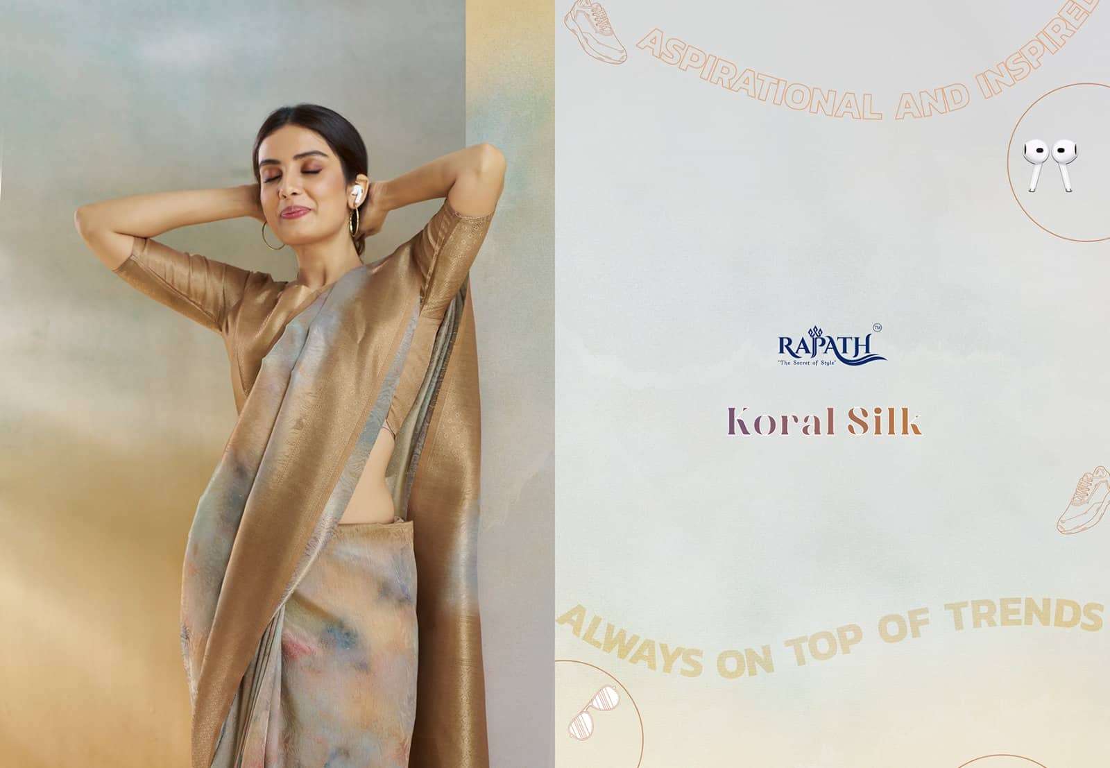 KORAL SILK BY RAJPATH 950001 TO 950006 SERIES HANDLOOM WEAVING SILK SAREES