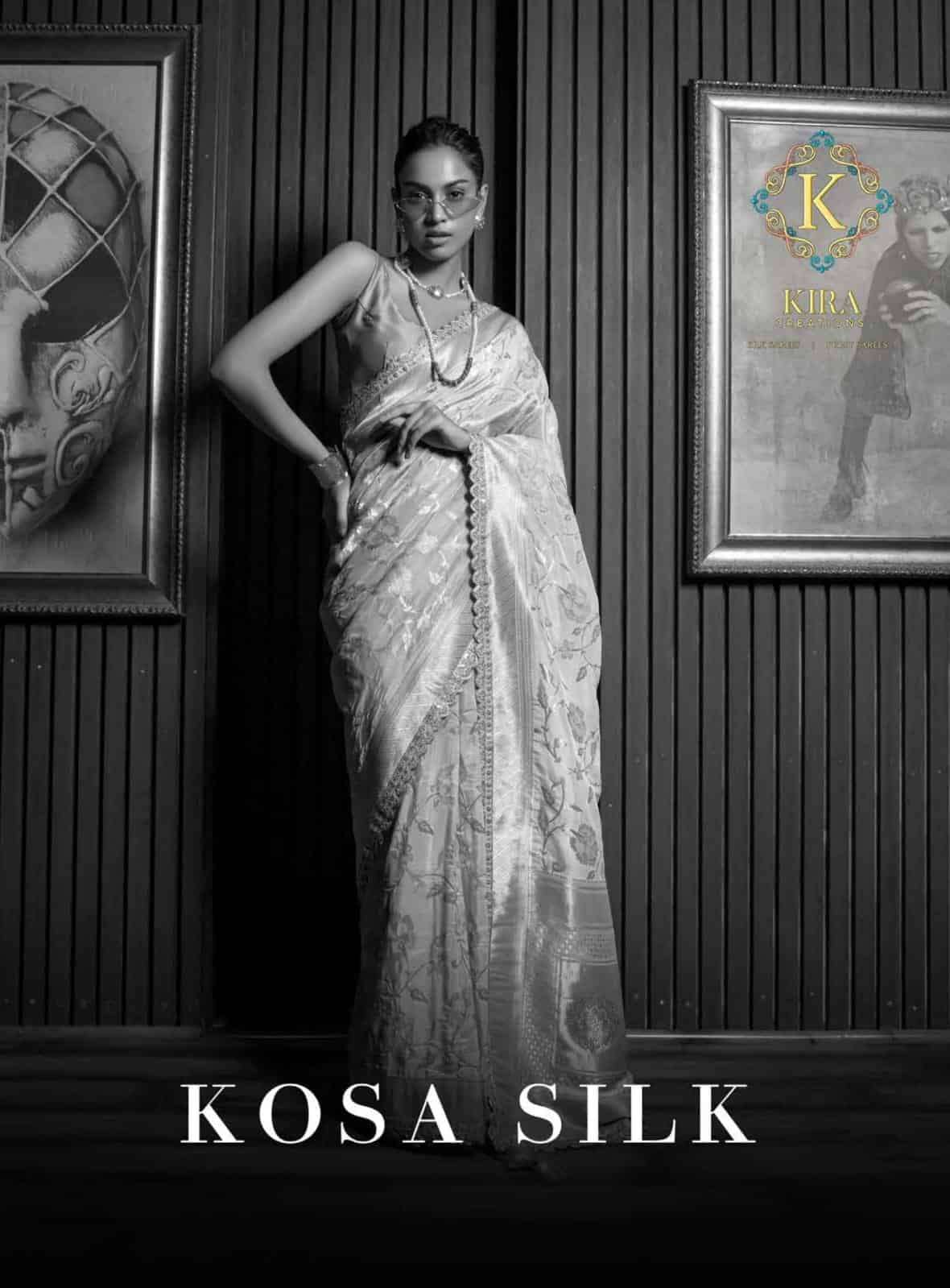 KOSA SILK BY KIRA 15000 TO 15010 SERIES DESIGNER SOFT SILK SAREES