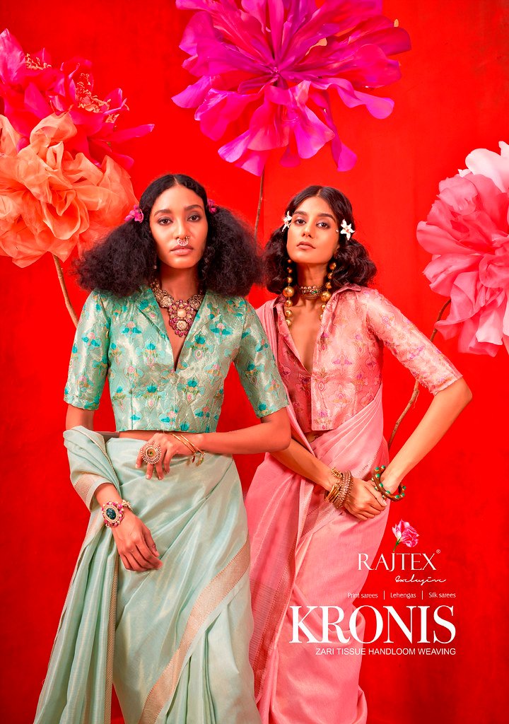 KRONIS BY RAJTEX 411001 TO 411006 SERIES FANCY ZARI TISSUE SAREES