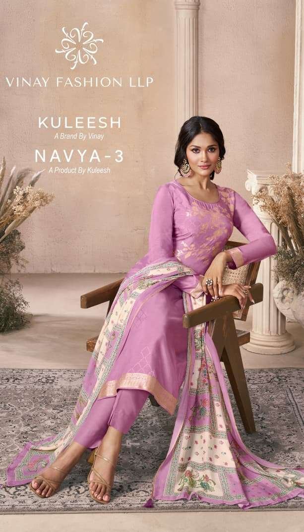 KULEESH NAVYA VOL-3 BY VINAY FASHION 74671 TO 74674 SERIES VISCOSE MUSLIN DRESSES