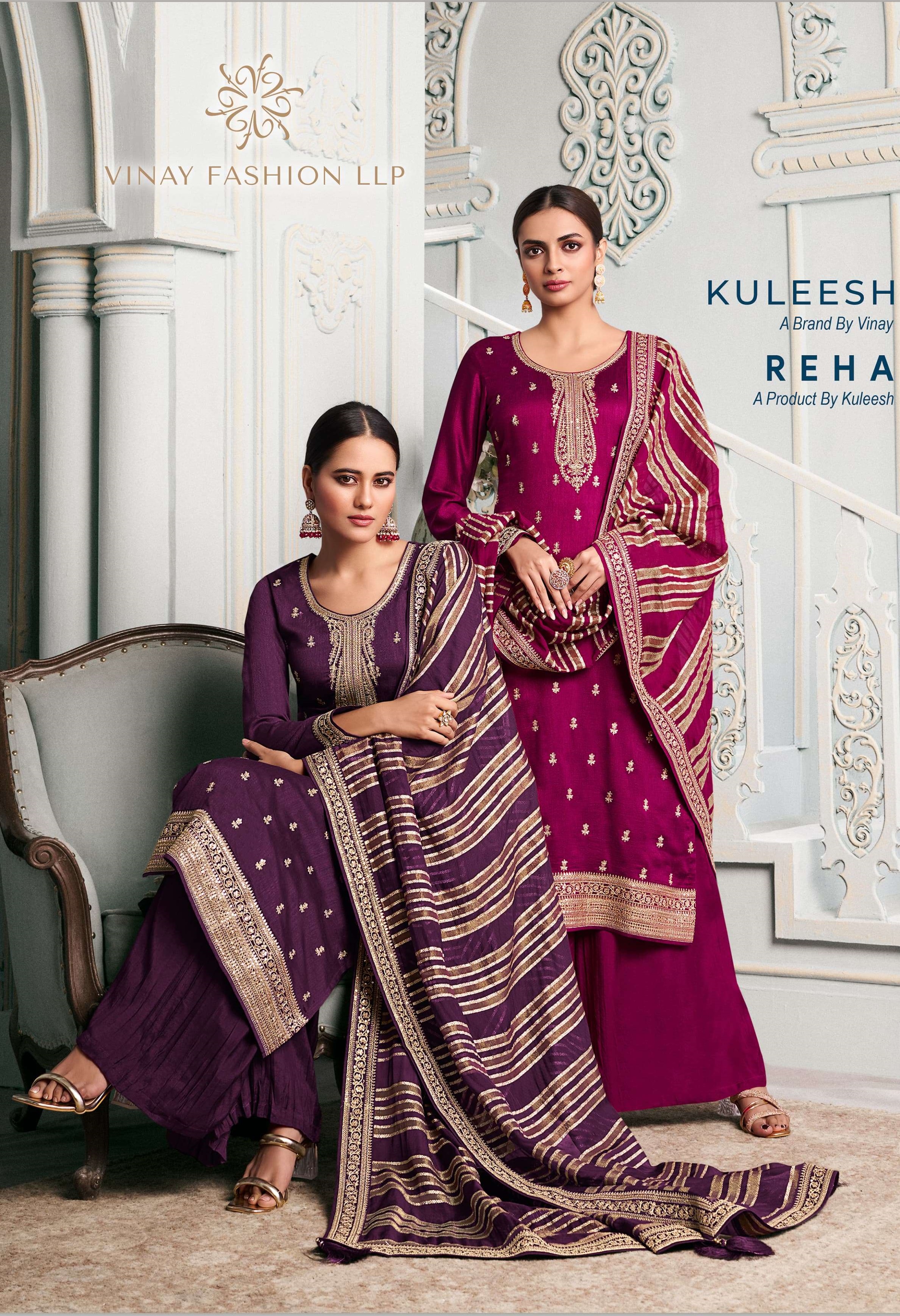 KULEESH REHA BY VINAY FASHION 70621 TO 70624 SERIES SILK GEORGETTE DRESSES