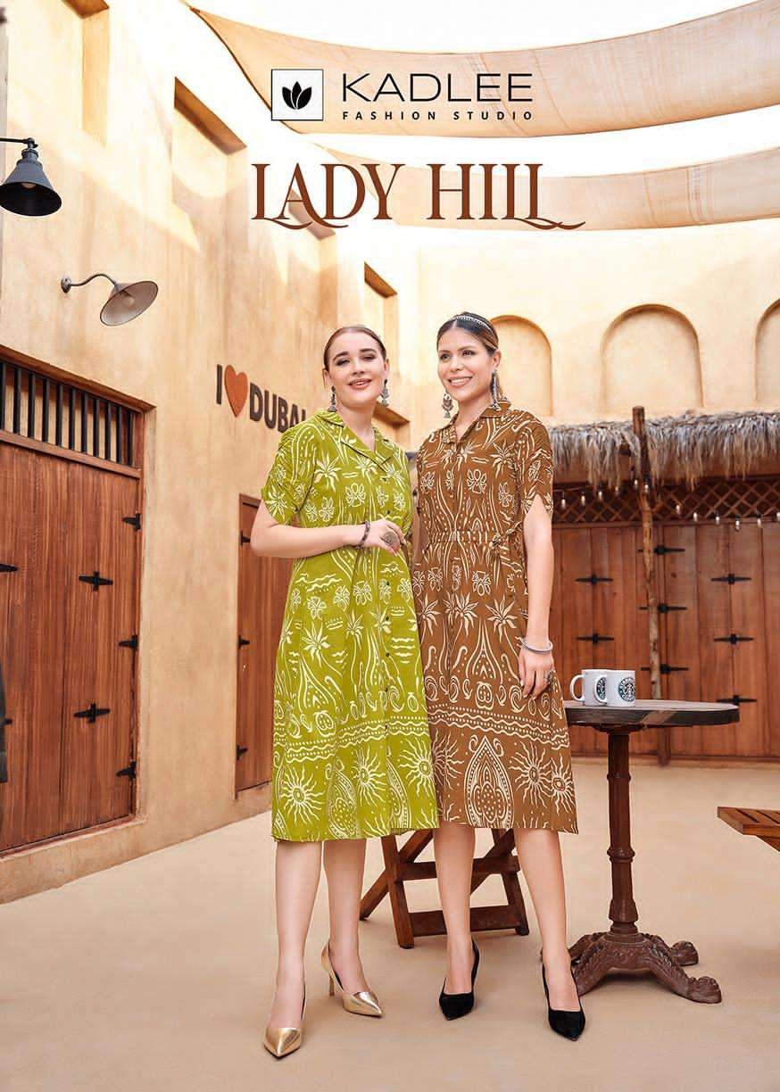 LADY HILL BY KADLEE 3001 TO 3004 SERIES VISCOSE WEAVING PRINT KURTIS