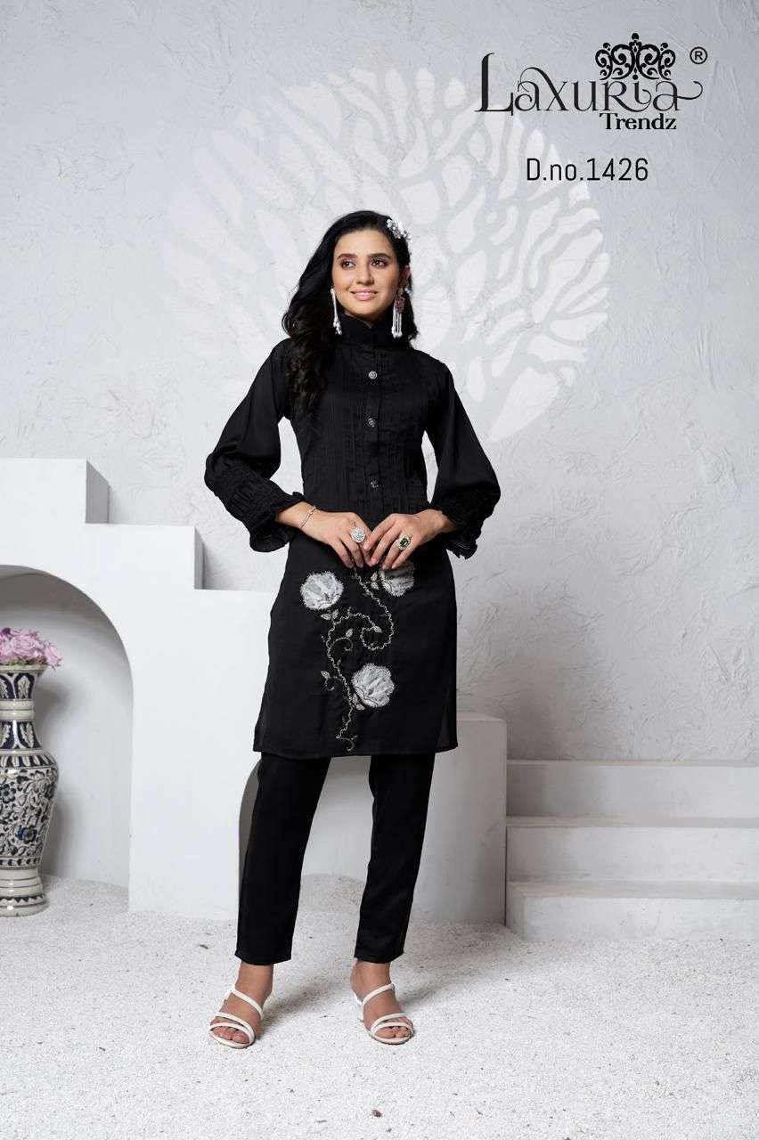 LAXURIA 1426 BY LAXURIA TRENDZ BSY SATIN PAKISTANI KURTI WITH PANT