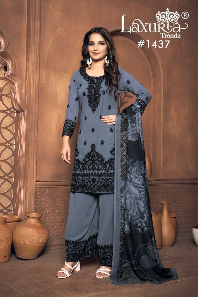 LAXURIA 1437 COLOURS BY LAXURIA TRENDZ FAUX GEORGETTE PAKISTANI DRESSES