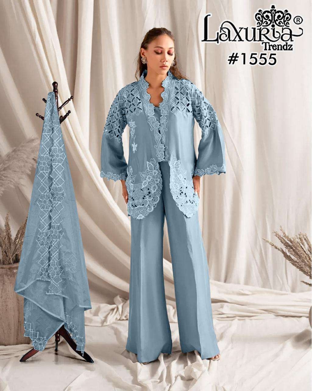 LAXURIA 1555 COLOURS BY LAXURIA TRENDZ ROMAN SIMMER STITCHED PAKISTANI DRESSES