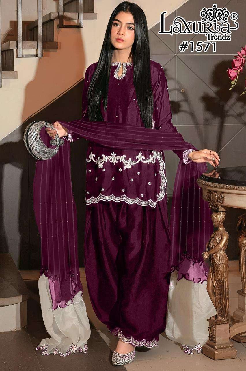 LAXURIA 1571 COLOURS BY LAXURIA TRENDZ SATIN STITCHED PAKISTANI DRESSES