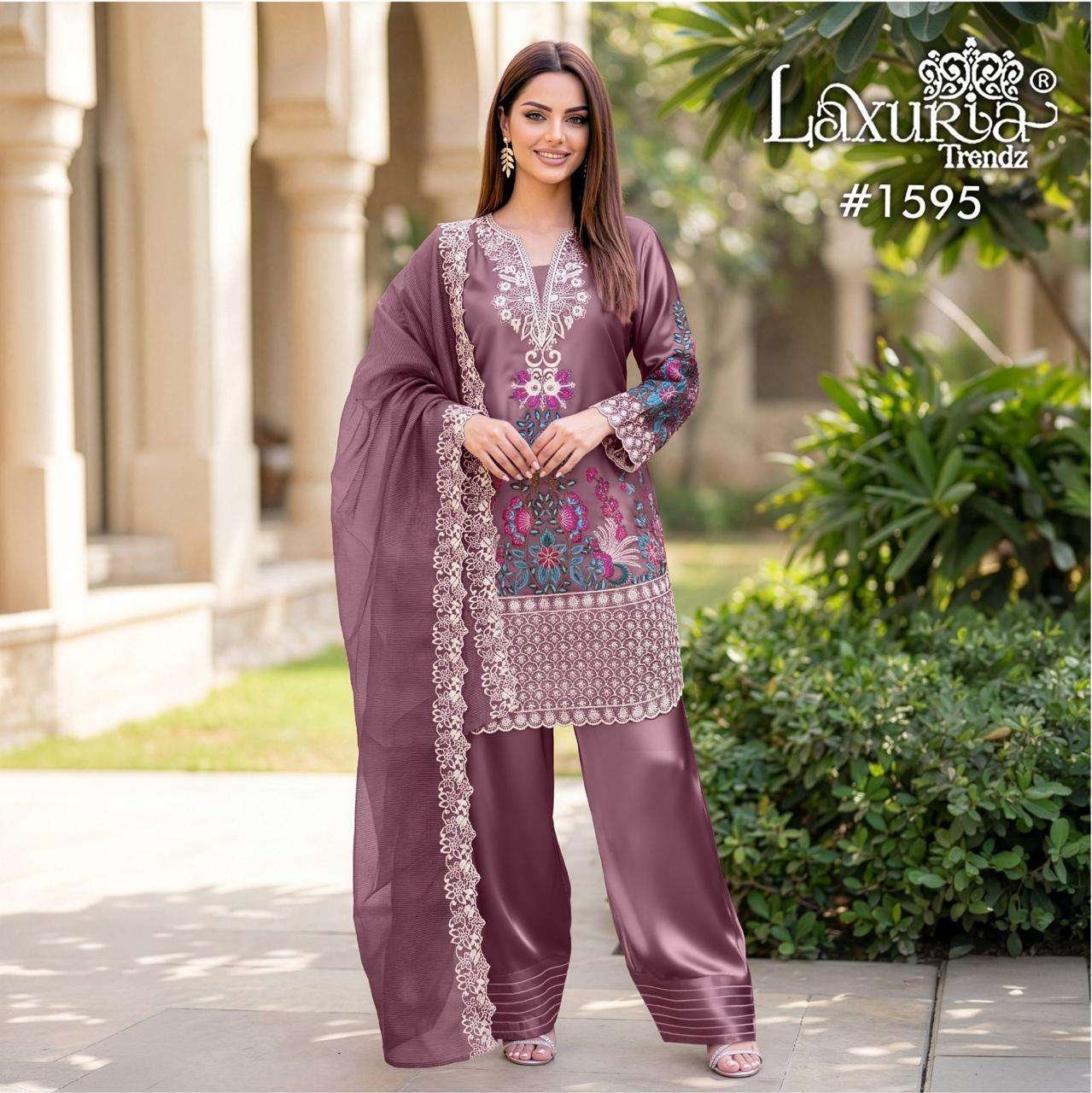 LAXURIA 1595 COLOURS BY LAXURIA TRENDZ SATIN STITCHED PAKISTANI DRESSES