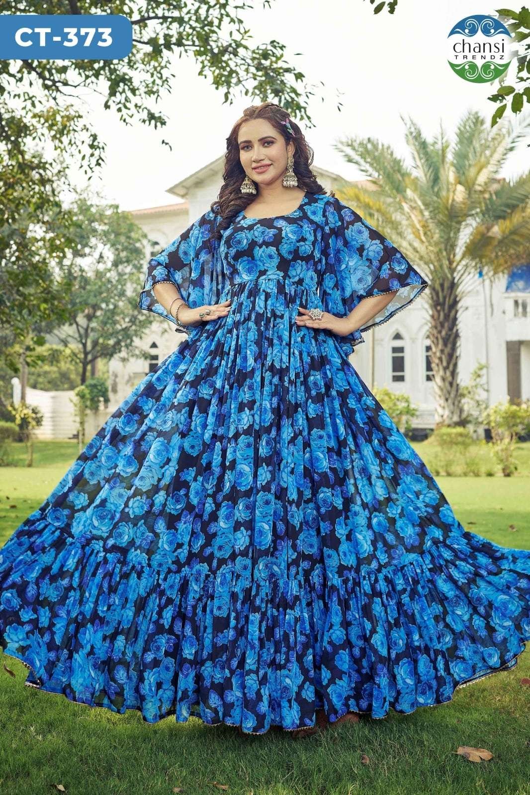 MAAHI BY CHANSI TRENDZ FANCY DESIGNER GEORGETTE PRINTED GOWNS