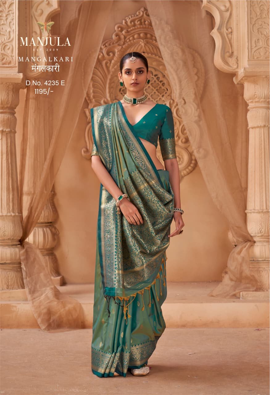 MANGALKARI BY MANJULA 4235-A TO 4235-E SERIES FANCY SOFT SILK SAREES