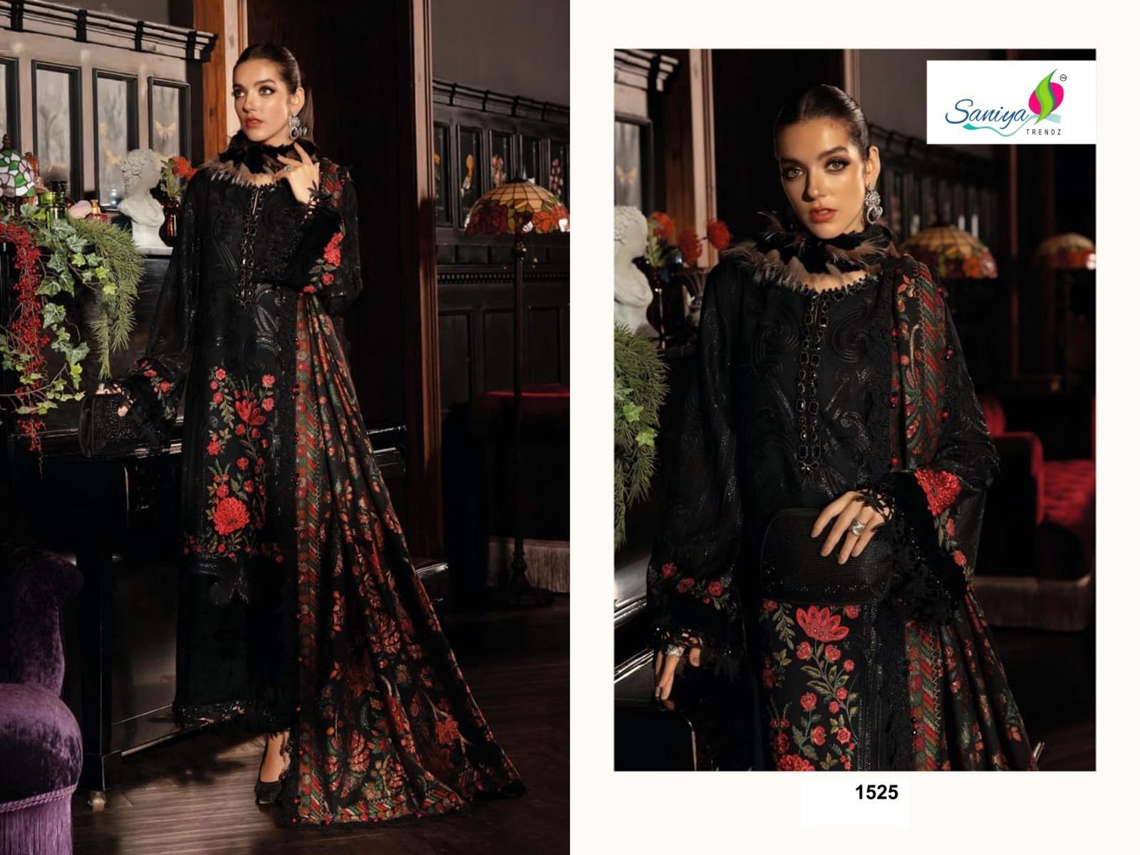 MARIA.B LUXE 1525 BY SANIYA TRENDZ FANCY RAYON COTTON PAKISTANI DRESS