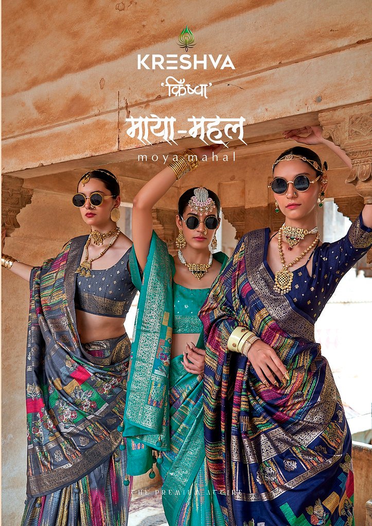 MAYA MAHAL BY KRESHVA K-4072 TO K-4077 SERIES SIGMA SILK PATOLA SAREES