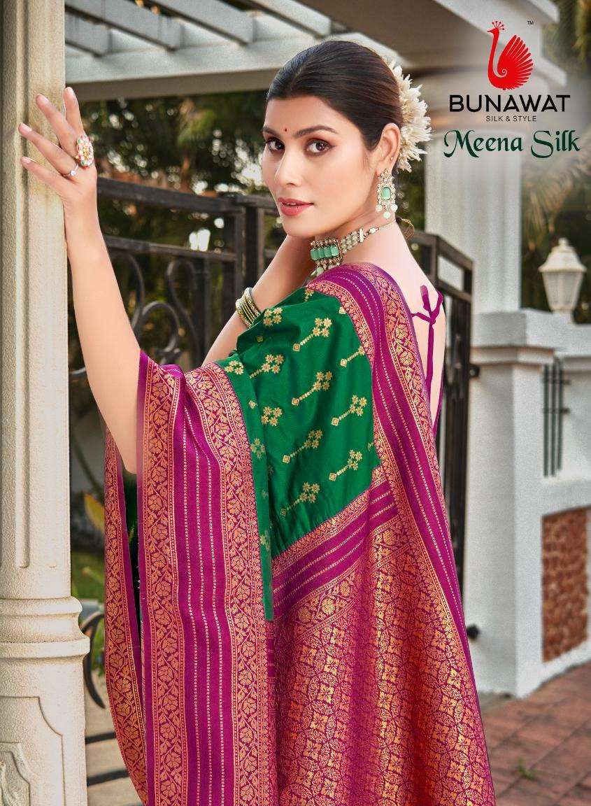 MEENA SILK BY BUNAWAT 1001 TO 1006 SERIES FANCY DESIGNER SILK SAREES