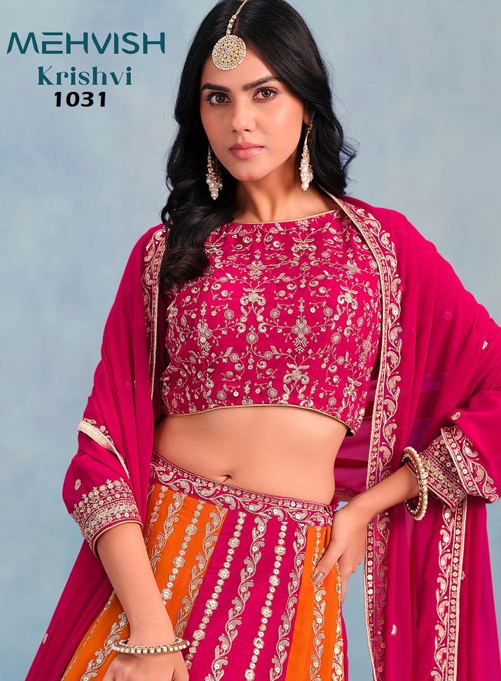 MEHVISH KRISHVI 1031 BY DANI CREATIONS HEAVY FAUX GEORGETTE LEHENGA
