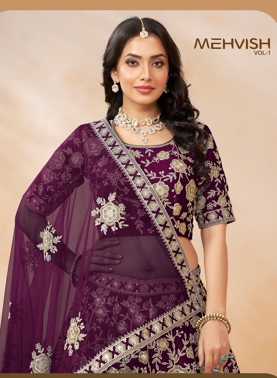 MEHVISH VOL-1 BY DANI CREATIONS 101 TO 104 SERIES ART SILK LEHENGAS