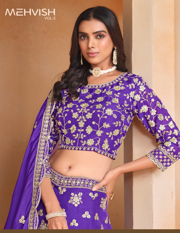 MEHVISH VOL-2 BY DANI CREATIONS 201 TO 204 SERIES ORGANZA LEHENGAS