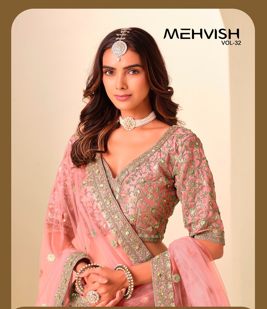 MEHVISH VOL-32 BY DANI CREATIONS 3021 TO 3024 SERIES ART SILK LEHENGAS