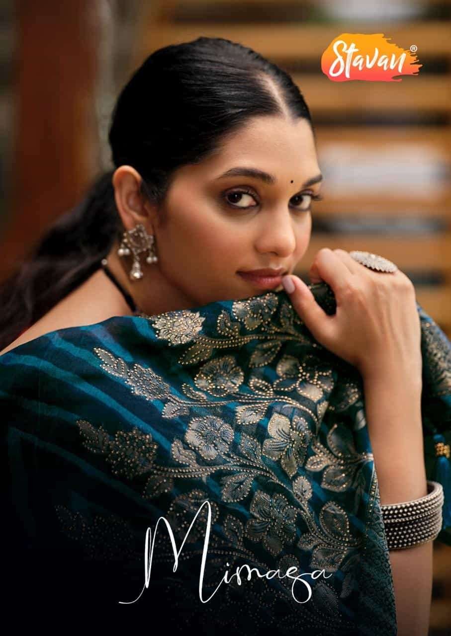 MIMASA BY STAVAN 1001 TO 1008 SERIES DESIGNER MOSS GEORGETTE SAREES