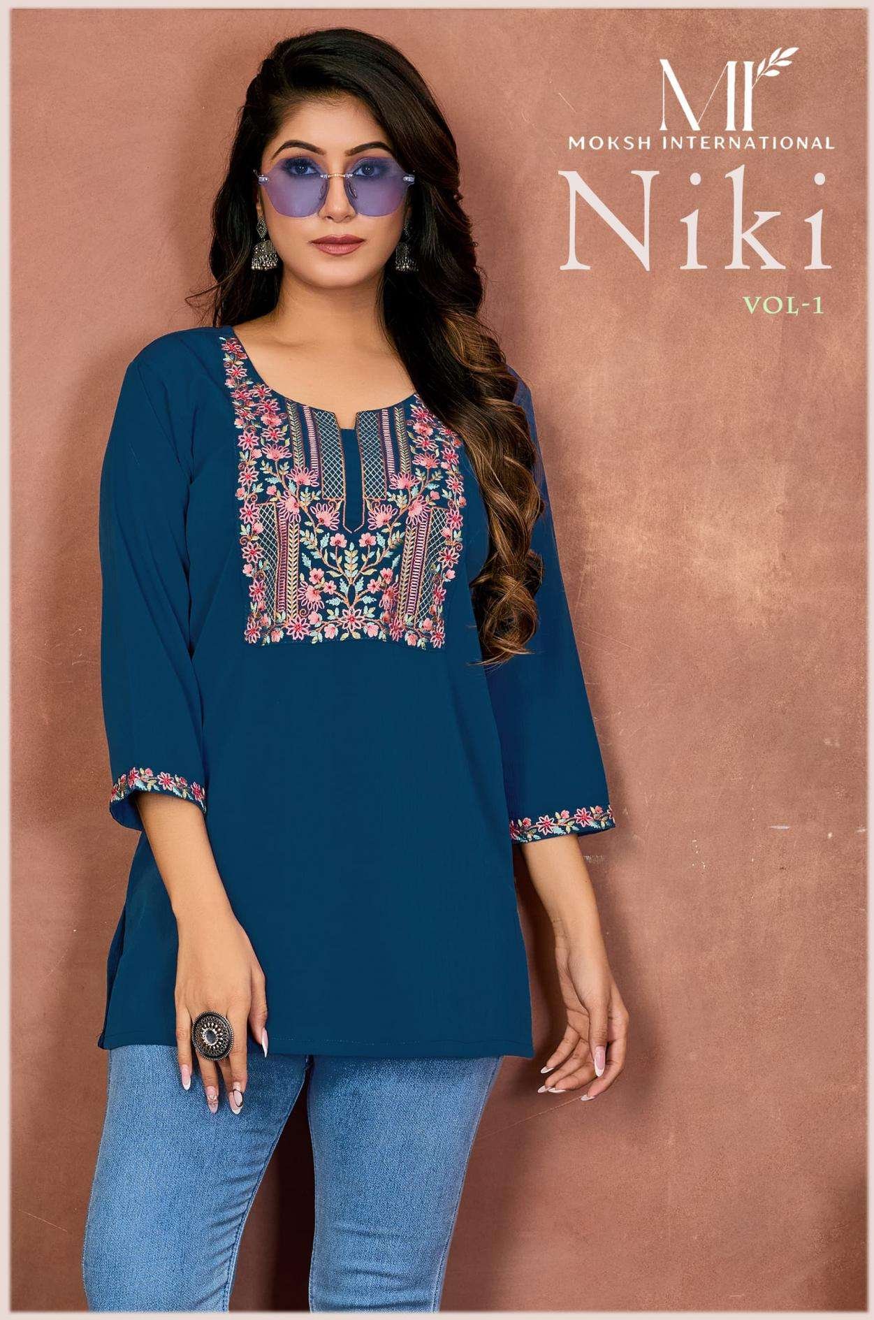 NIKI VOL-1 BY MOKSH INTERNATIONAL 401 TO 404 SERIES COTTON SHORT KURTIS