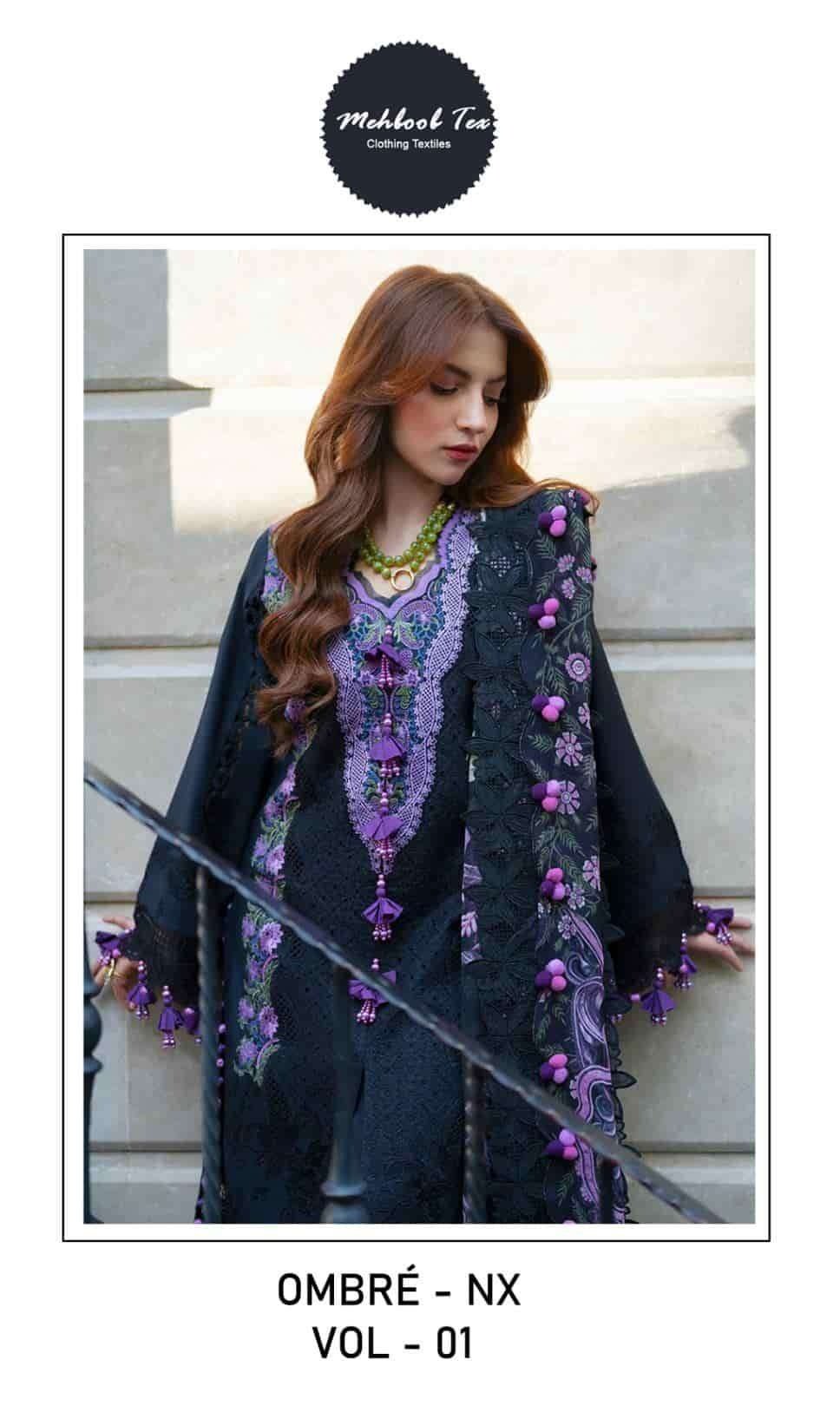 OMBRE NX VOL-1 BY MEHBOOB TEX FANCY DESIGNER COTTON PAKISTANI DRESSES