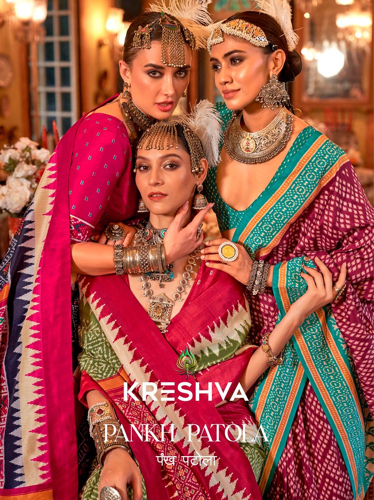 PANKH PATOLA BY KRESHVA K-853 TO K-864 SERIES 8001 PV SILK SAREES