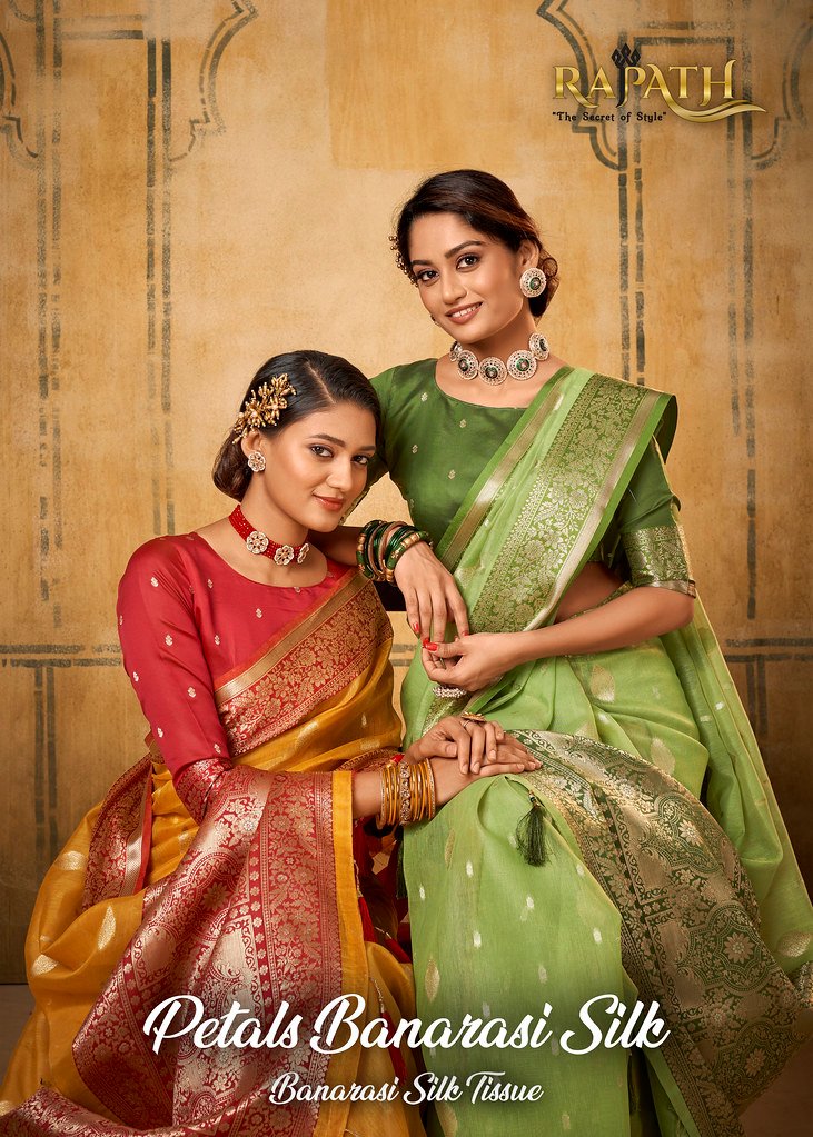 PETALS BANARASI SILK BY RAJPATH 84001 TO 84006 SERIES TISSUE SAREES