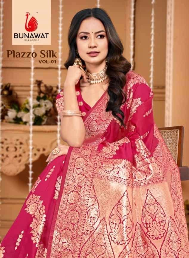 PLAZZO SILK VOL-1 BY BUNAWAT 1001 TO 1006 SERIES FANCY SILK SAREES