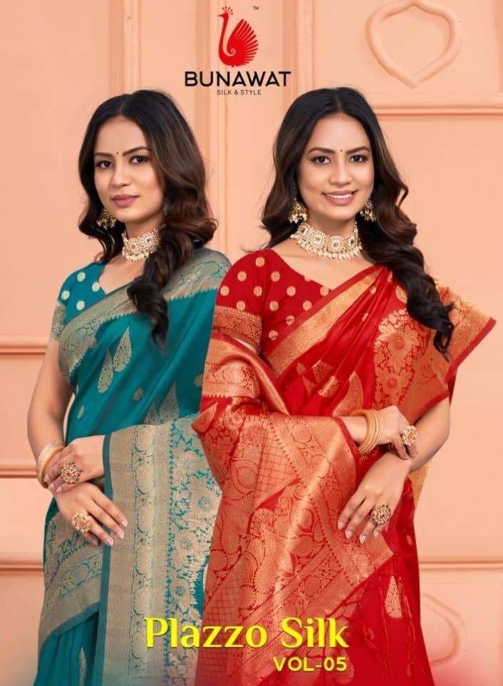 PLAZZO SILK VOL-5 BY BUNAWAT 1001 TO 1006 SERIES FANCY SILK SAREES