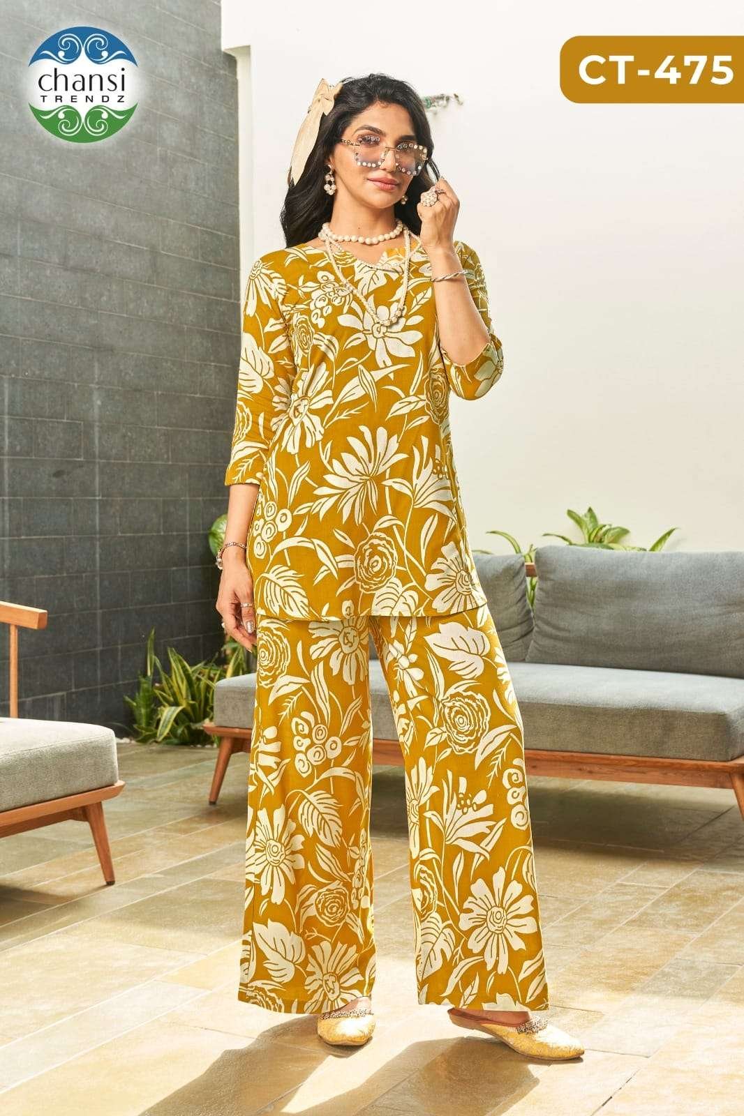 PRAKRUTI BY CHANSI TRENDZ RAYON PRINTED SHORT KURTIS WITH PALAZZO