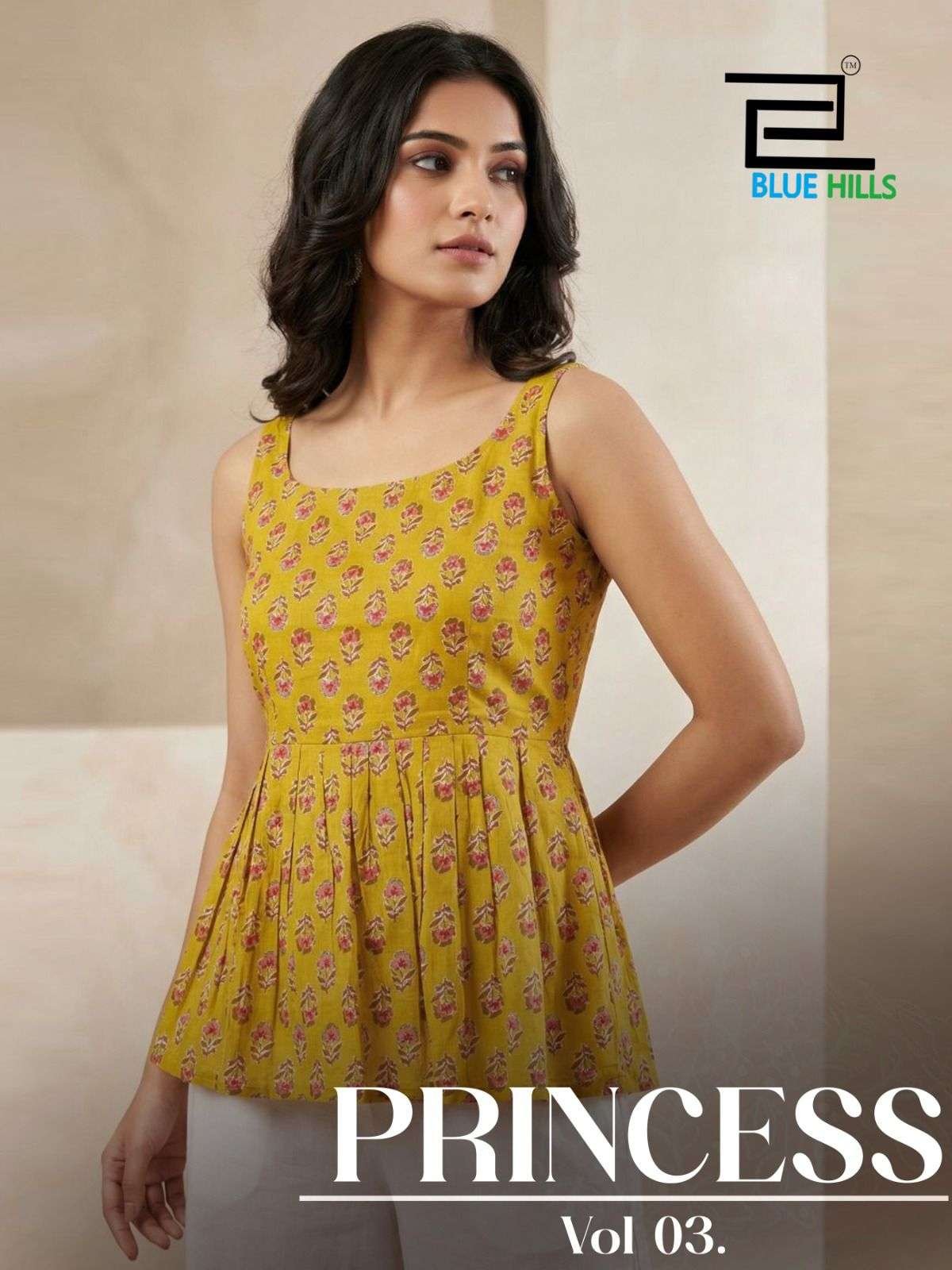 PRINCESS VOL-3 BY BLUE HILLS 1001 TO 1010 SERIES COTTON PRINT TOPS