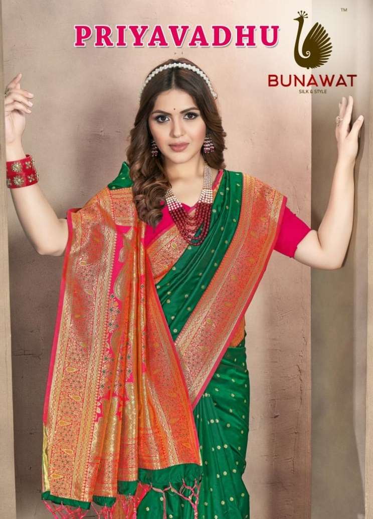 PRIYAVADHU BY BUNAWAT 1001 TO 1006 SERIES FANCY DESIGNER SILK SAREES