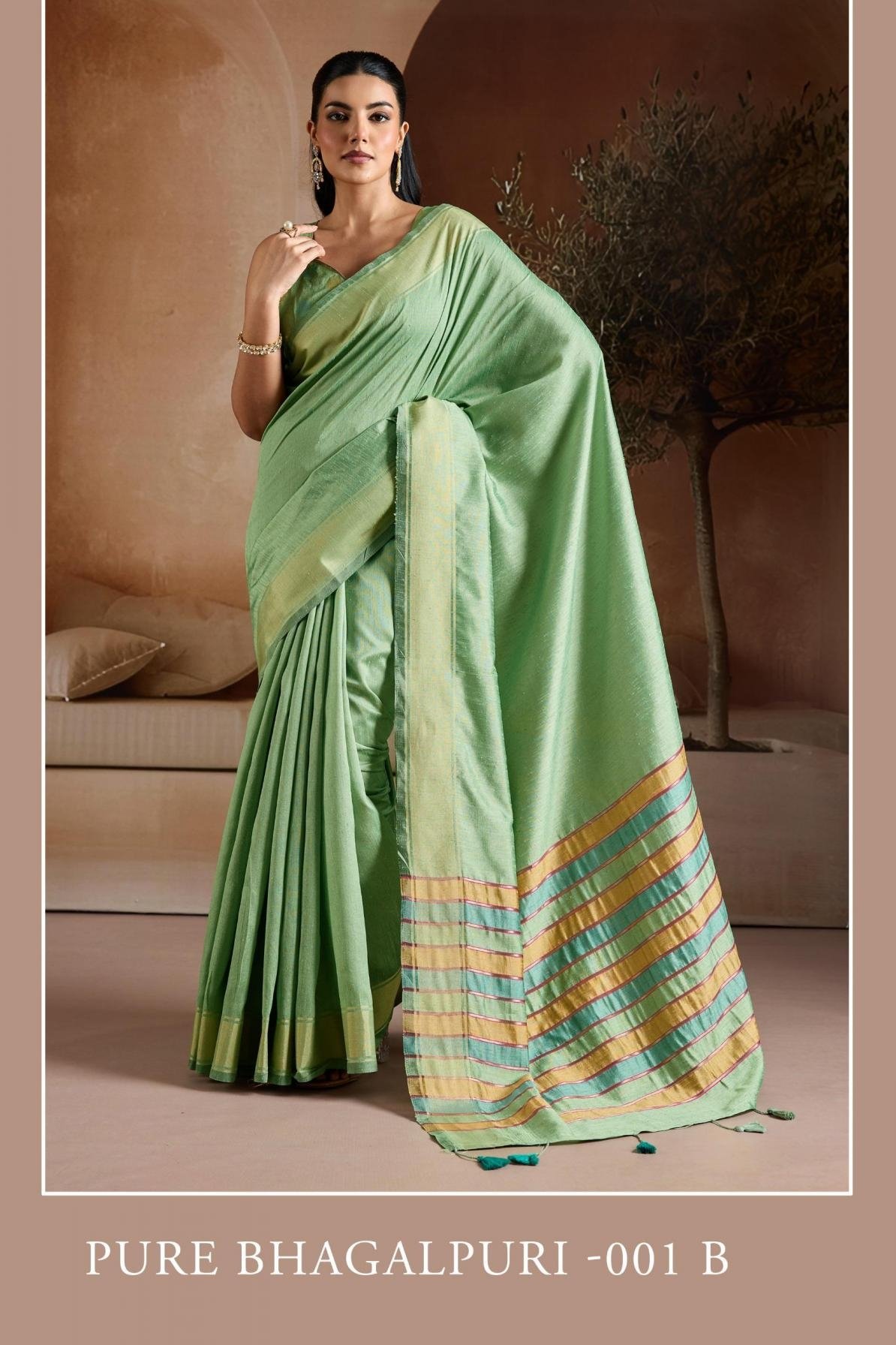 PURE BHAGALPURI BY RAJTEX 001-A TO 001-G SERIES HANDLOOM SAREES