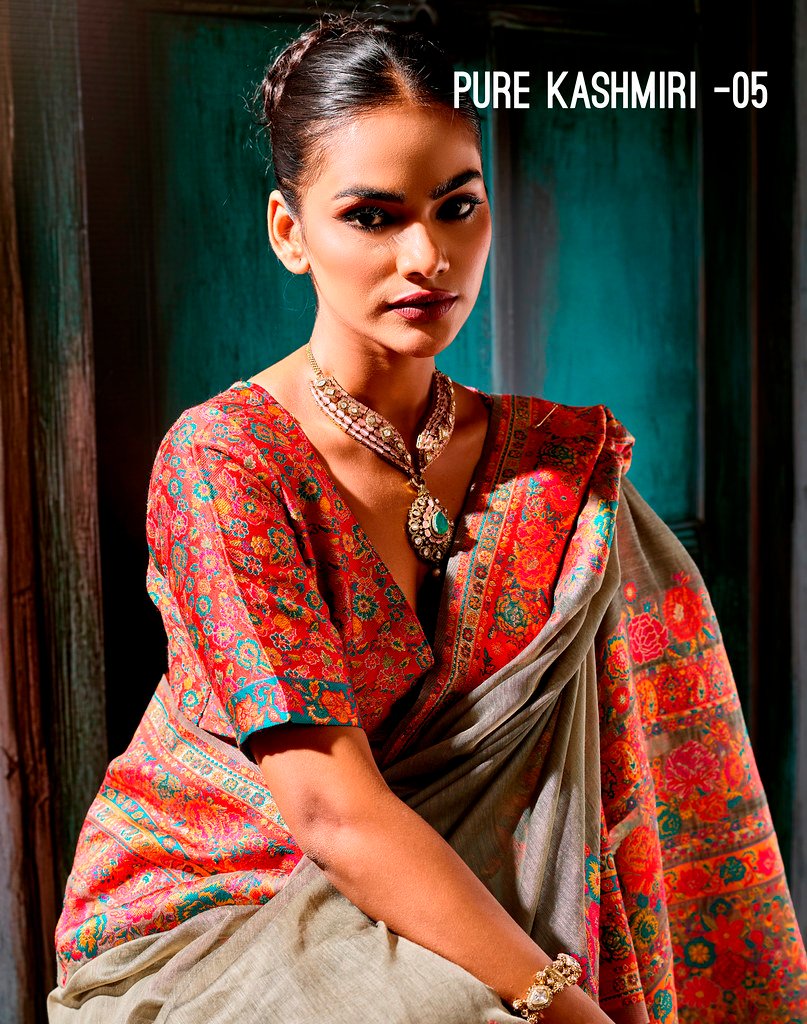 PURE KASHMIRI-05 BY RAJTEX 05-A TO 05-D SERIES MUNGA COTTON SAREES