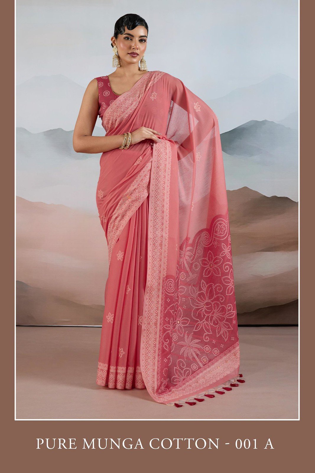 PURE MUNGA COTTON BY RAJTEX 001-A TO 001-F SERIES VISCOSE COTTON SAREES