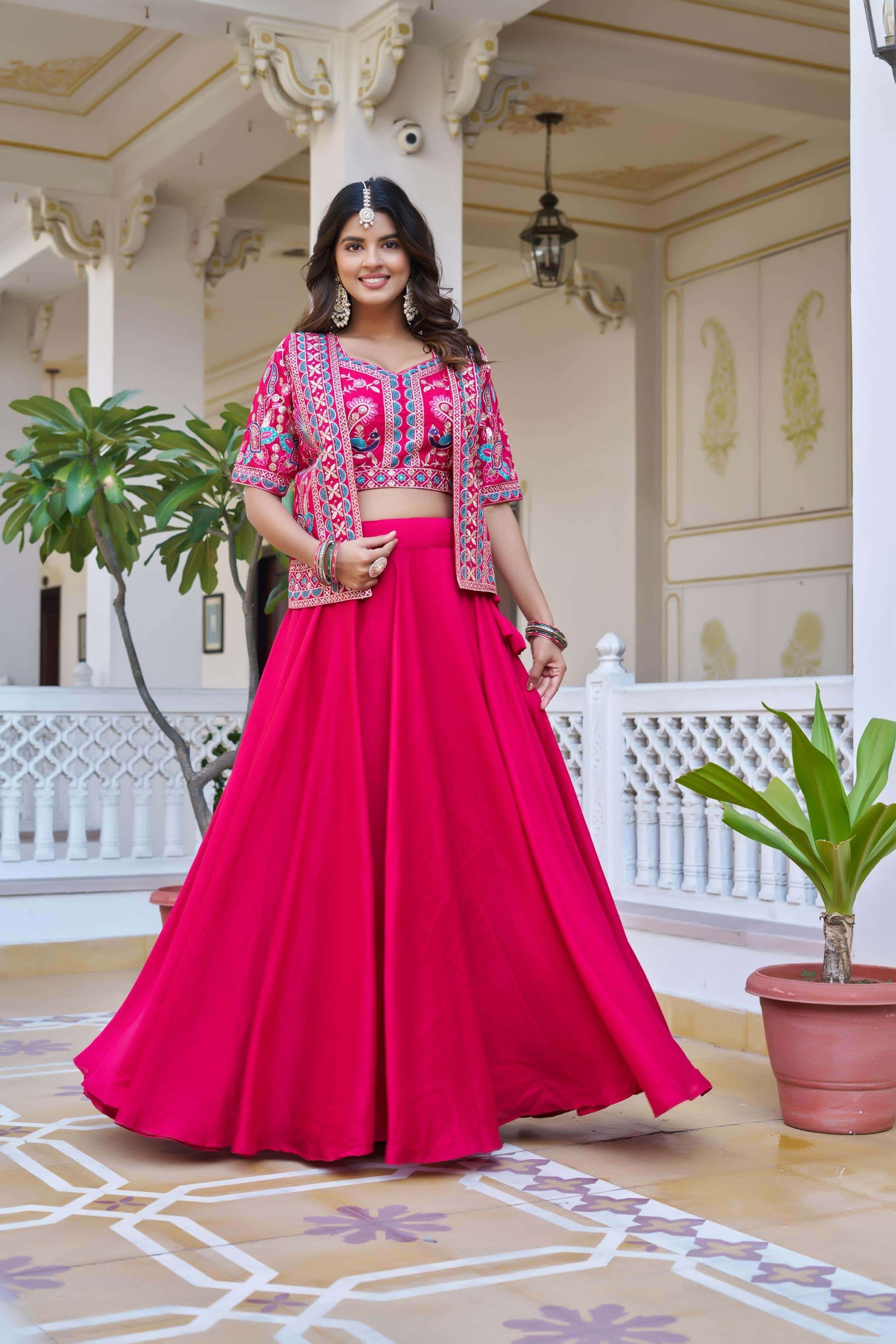 RAM-142 COLOURS BY SUSWANI FANCY DESIGNER VICHITRA JACKET LEHENGA