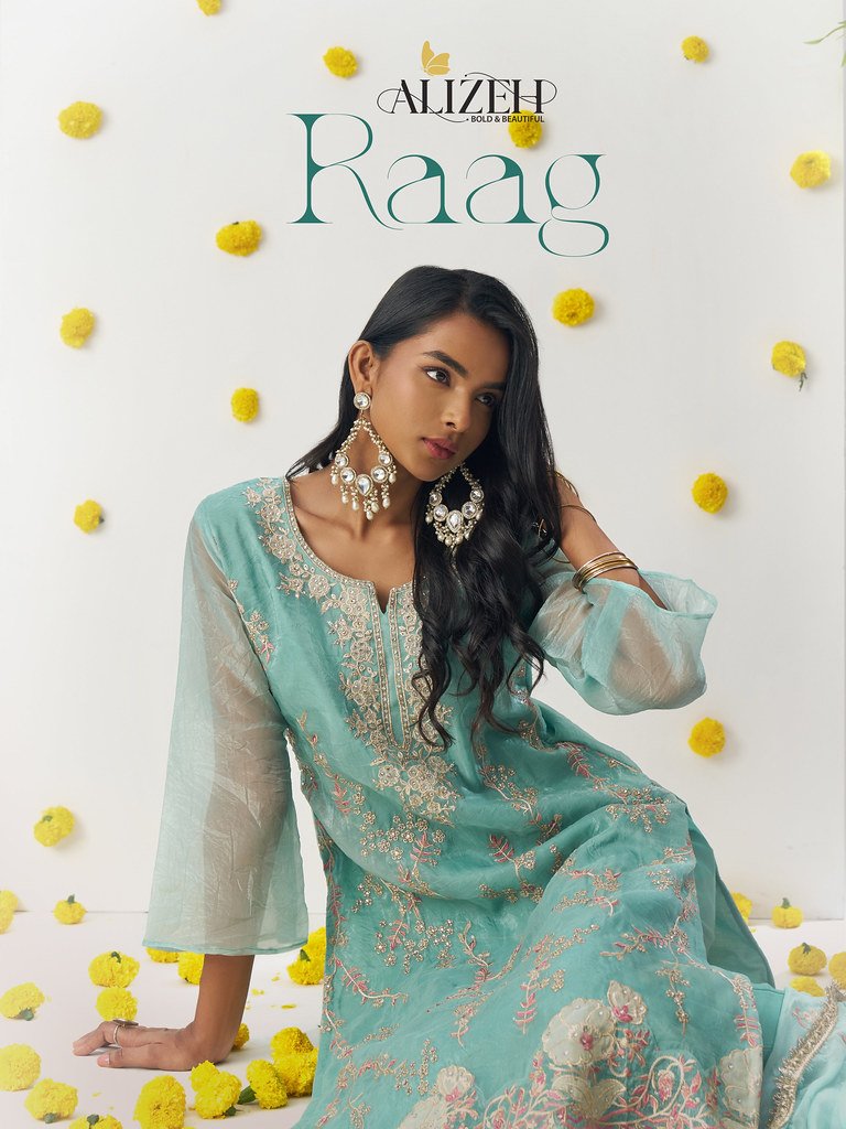 RAAG BY ALIZEH 8009 TO 8012 SERIES FANCY CRUSH STITCHED DRESSES