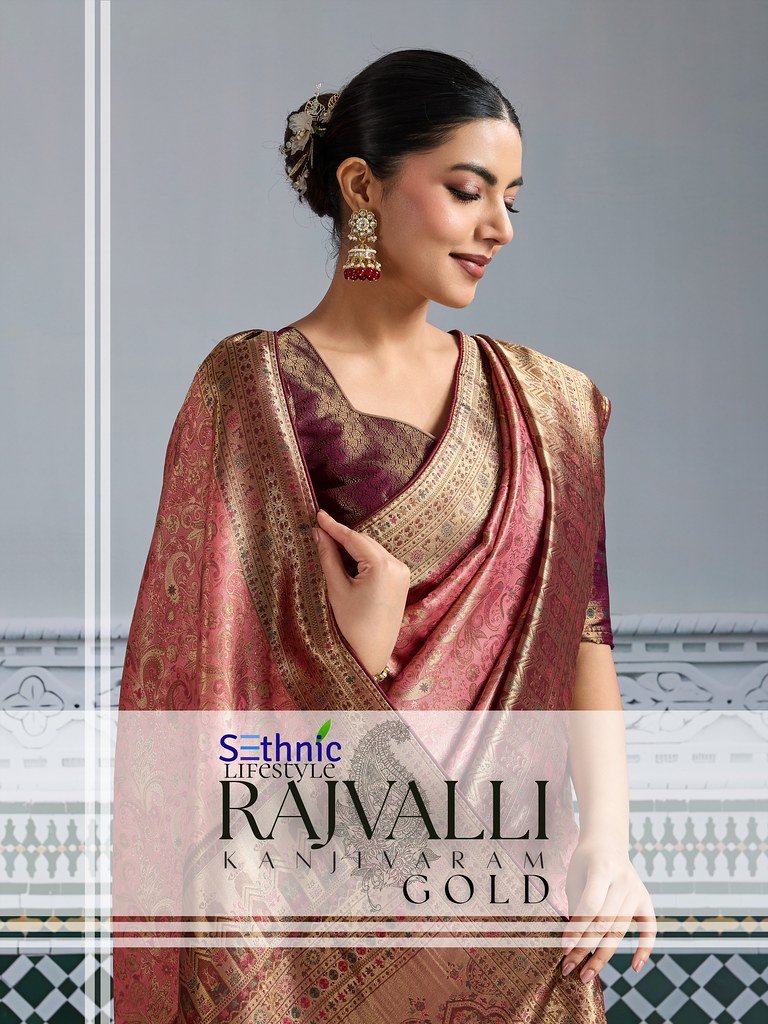 RAJVALLI GOLD BY SETHNIC 76001-A TO 76001-D SERIES KANJIVARAM SILK SAREES