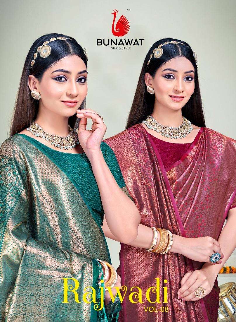 RAJWADI VOL-8 BY BUNAWAT 1001 TO 1006 SERIES FANCY DESIGNER SILK SAREES